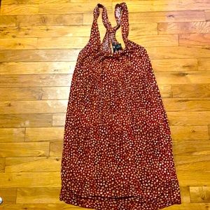 H&M brick red dress with light brown pattern small‎